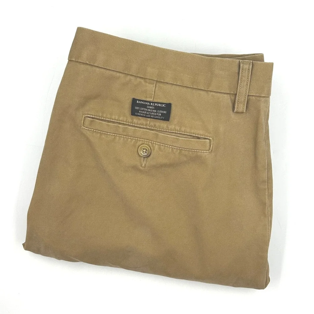 Banana Republic Dawson Chino Brown Mens 35/32 Cotton Straight Leg Pants EUC